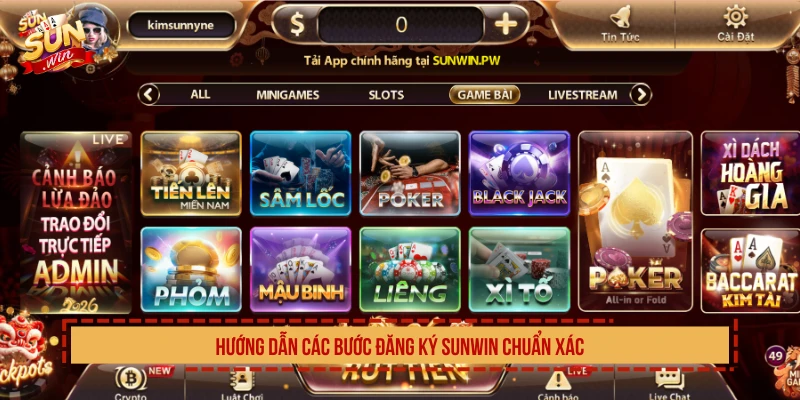 Hướng dẫn các bước đăng ký SUNWIN chuẩn xác